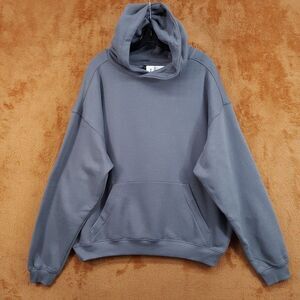 COTTON ON Sweatshirt Mens Medium Grey Pullover Hoodie Fleece Lined Boxy Fit